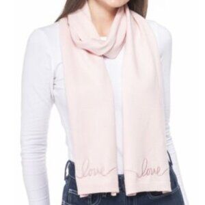 Jenni Embroidered Scarf Blush Pink Love One Size